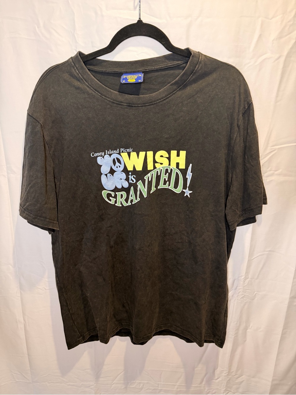 Vintage-Inspired "Wish Is Granted" Graphic Tee - Black